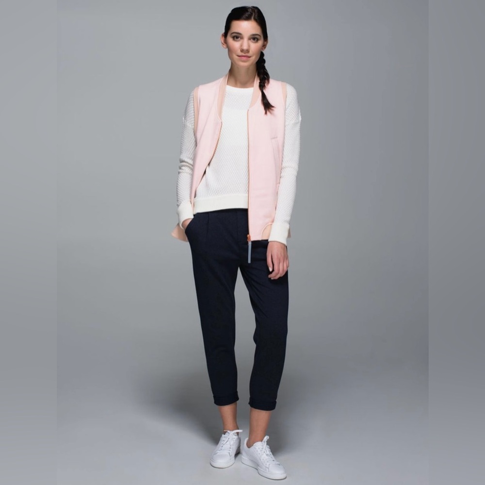 Lululemon athleisure departure zip up vest in parfait pink sz 6